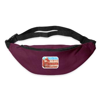 Jaipur Inde Aquarelle Esquisse Peinture Dessinée - Sac banane - bordeaux  - Devant