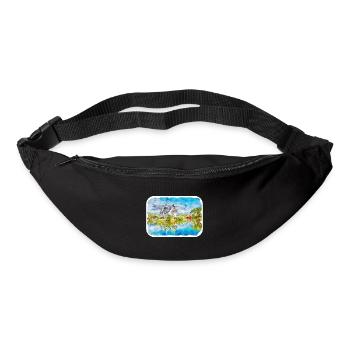 Thaïlande Aquarelle Esquisse Dessinée à la Main Illustration - Sac banane - noir - Devant