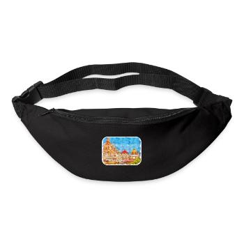 San Miguel De Allende Mexique Aquarelle Esquisse Dra - Sac banane - noir - Devant
