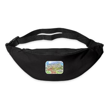 England UK Watercolor Sketch Drawn Illustration - Bum bag - black - Front