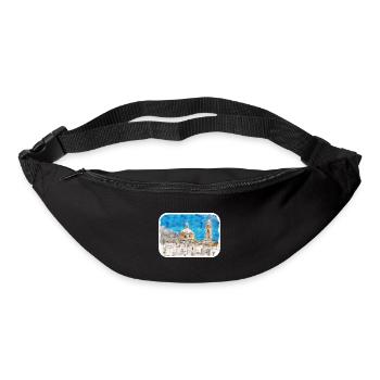Italy Watercolor Sketch Hand Drawn Illustration - Bum bag - black - Front