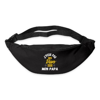 j peux pas j ai van avec mon papa - Sac banane - noir - Devant