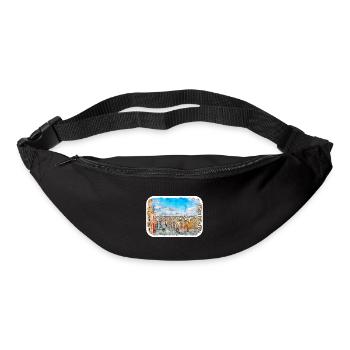 Madrid Espagne Aquarelle Esquisse Peinture Dessin - Sac banane - noir - Devant