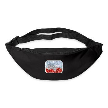 Allemagne Aquarelle Esquisse Dessinée à la main Illustration - Sac banane - noir - Devant