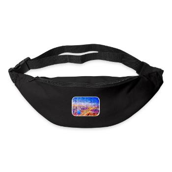 Berlin Allemagne Aquarelle Esquisse Dessinée Peinture - Sac banane - noir - Devant