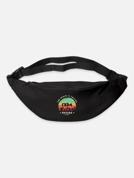 Design de plage de Havana Cuba - Sac banane - noir