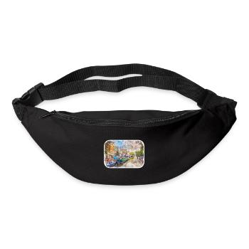 Amsterdam Niederlande Aquarellskizze Zeichnung - Gürteltasche - Schwarz - Vorne