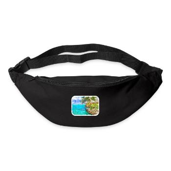 Voyage aquarelle croquis dessinés à la main illustration - Sac banane - noir - Devant