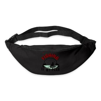 FISHING IS MY PLAN - Bum bag - black - Front