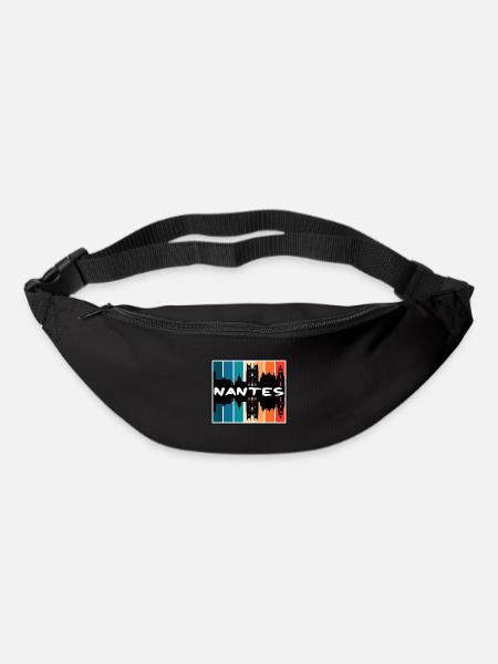 Nantes France Skyline Silhouette Voyage Souvenir - Sac banane - noir