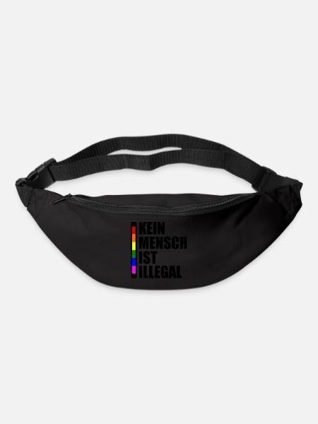 Kein mensch ist illegal - Gürteltasche - Schwarz