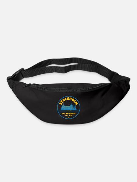 Stockholm Skyline Abzeichen Blau Gelb - Gürteltasche - Schwarz