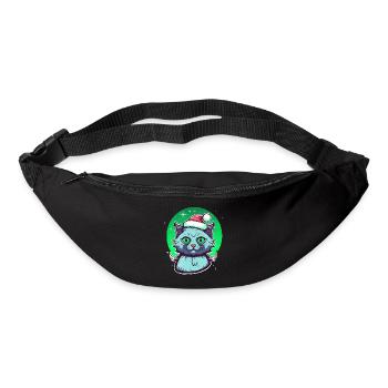 Stunning kitten wearing Santa Claus hat - Bum bag - black - Front