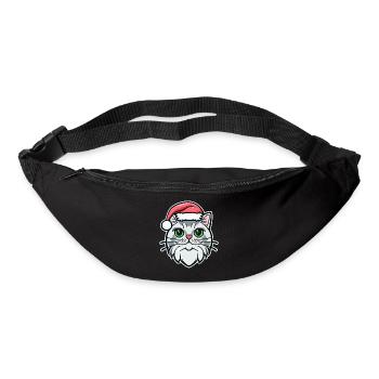 Schöne Weihnachtskatzenzeichnung, eine ausgezeichnete - Gürteltasche - Schwarz - Vorne
