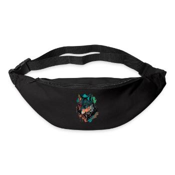 Cooles digitales Gemälde eines Wolfes - Gürteltasche - Schwarz - Vorne