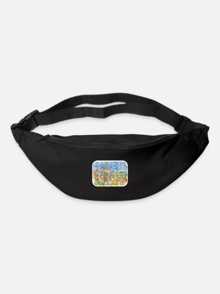 Europa Aquarellskizze Handgezeichnete Illustration - Gürteltasche - Schwarz