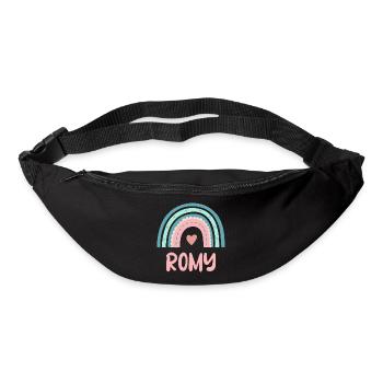 Romy Name Regenbogen Baby - Gürteltasche - Schwarz - Vorne