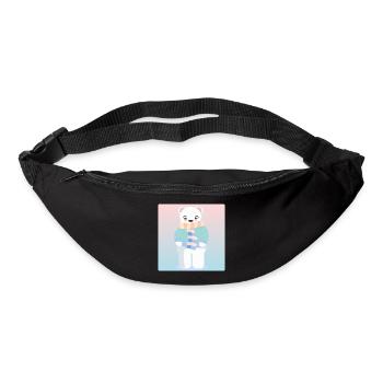 Niedlicher Eisbär WINTERKLEIDUNG - Gürteltasche - Schwarz - Vorne