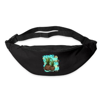 tolle früchte grafik, Ananas Motiv, beliebte Küche - Gürteltasche - Schwarz - Vorne