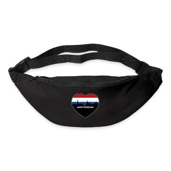 Amsterdam Niederlande Flagge Skyline Reise Souvenir - Gürteltasche - Schwarz - Vorne