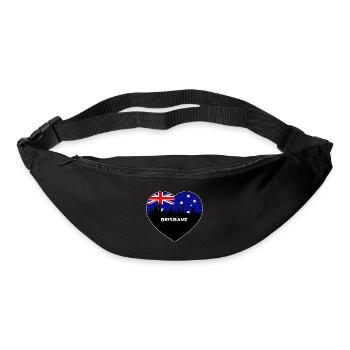 Brisbane Australia Flag Skyline Travel Souvenir - Bum bag - black - Front