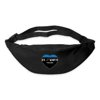 Tallinn Estonia Flag Skyline Travel Souvenir - Bum bag - black - Front
