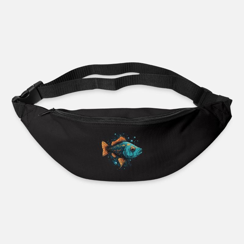 Fisch Illustration - Gürteltasche - Schwarz