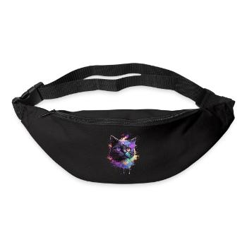 Bunte Katze Illustration - Gürteltasche - Schwarz - Vorne