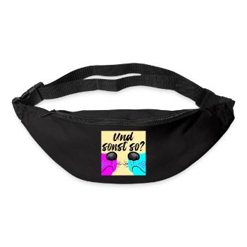Hunde Gassi Gespräche - Hundewelpen lustig - Gürteltasche - Schwarz - Vorne