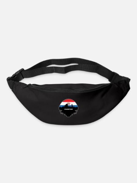 Asuncion Paraguay Flagge Skyline Silhouette Reisen - Gürteltasche - Schwarz