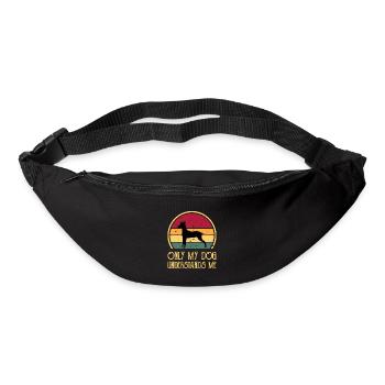 Japanese Terrier Dog Lover Silhouette Retro Sunset - Sac banane - noir - Devant