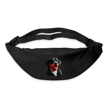 Rottweiler Hunderasse Kopf Cartoon Illustration - Gürteltasche - Schwarz - Vorne
