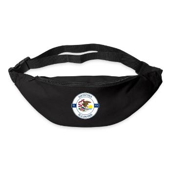 Rockford Illinois Flag USA Travel Souvenir Badge - Bum bag - black - Front