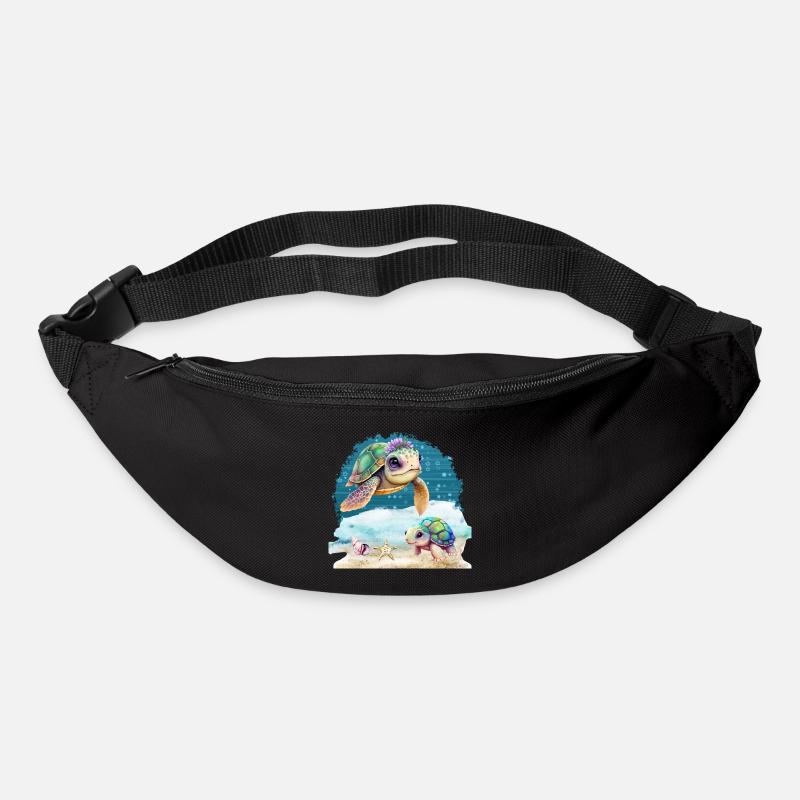 Meeresschildkrötendesign - Gürteltasche - Schwarz
