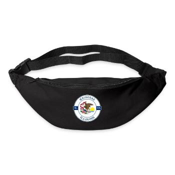 Waukegan Illinois Flag USA Travel Souvenir Badge - Bum bag - black - Front