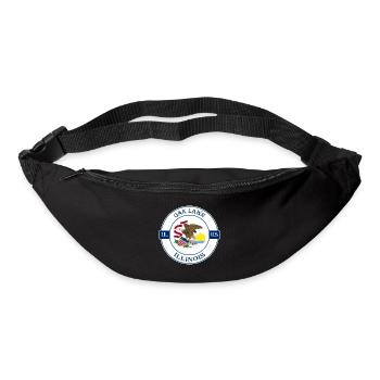 Oak Lawn Illinois Flag USA Travel Souvenir Badge - Bum bag - black - Front