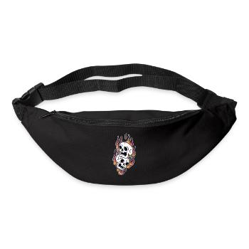 Totenkopf im Feuer traditionelle Tattoo-Kunst - Gürteltasche - Schwarz - Vorne