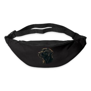 Weich aussehender dunkelbrauner Labrador Retriever - Gürteltasche - Schwarz - Vorne