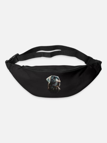 Labrador Retriever on Glowing lights - Bum bag - black
