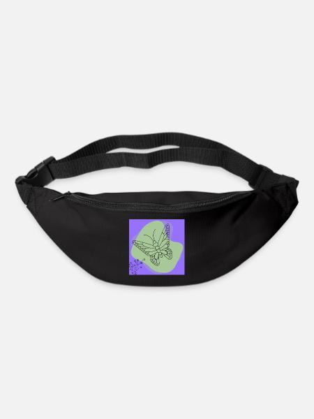 Minimalistischer Schmetterling. - Gürteltasche - Schwarz