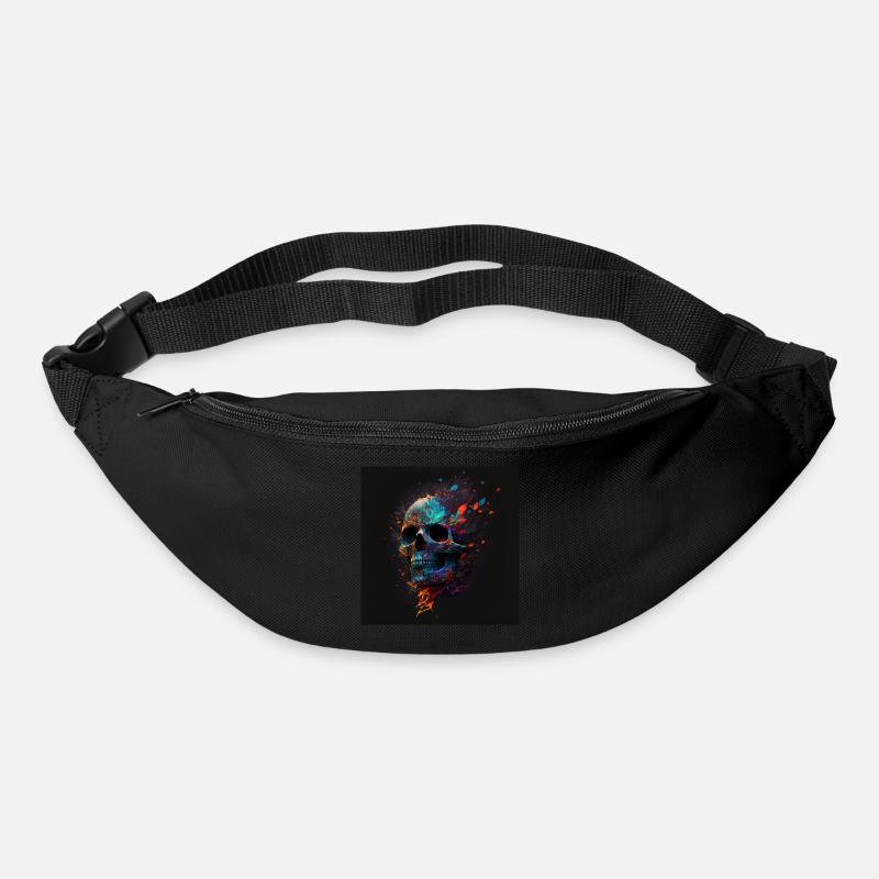 Abstract Skull n°9 - Bum bag - black