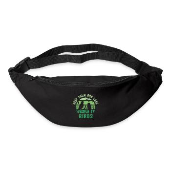 Gardez votre calme et aimez les oiseaux - Sac banane - noir - Devant