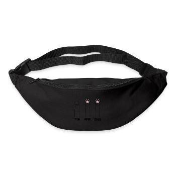 STEIN PAPIER SCHERE als süsse Katzenpfoten - Gürteltasche - Schwarz - Vorne