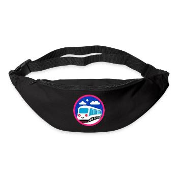 Locomotive, train, chemin de fer - Sac banane - noir - Devant