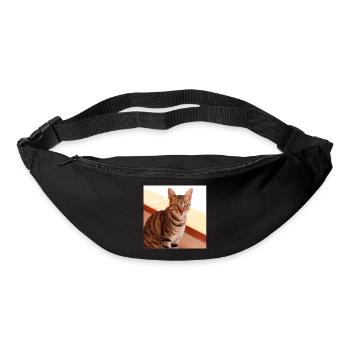 Katze Kätzchen Poster quadratisch Katzenposter - Gürteltasche - Schwarz - Vorne
