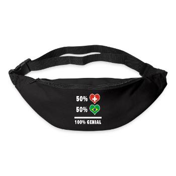Brasilien und Schweiz 100% Genial Flagge - Gürteltasche - Schwarz - Vorne