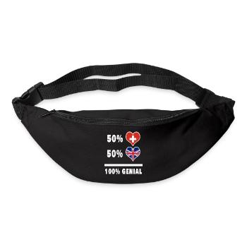 Grande-Bretagne et Suisse 100% Awesome Flag - Sac banane - noir - Devant