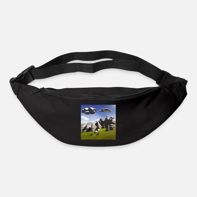 bicicle in the mountain with sunny sky and crashed - Bum bag - black