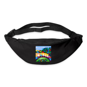 Kind mit dem Pastellrad in den Bergen während der SU - Gürteltasche - Schwarz - Vorne