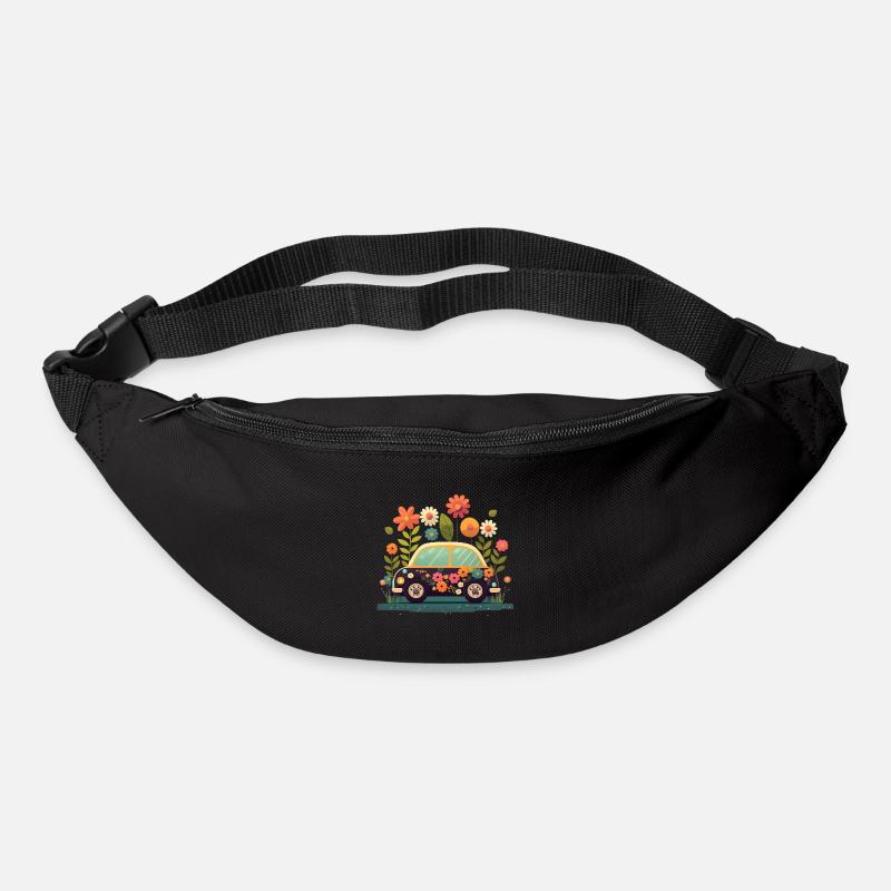 Süßes Blumen Auto 3 - Gürteltasche - Schwarz